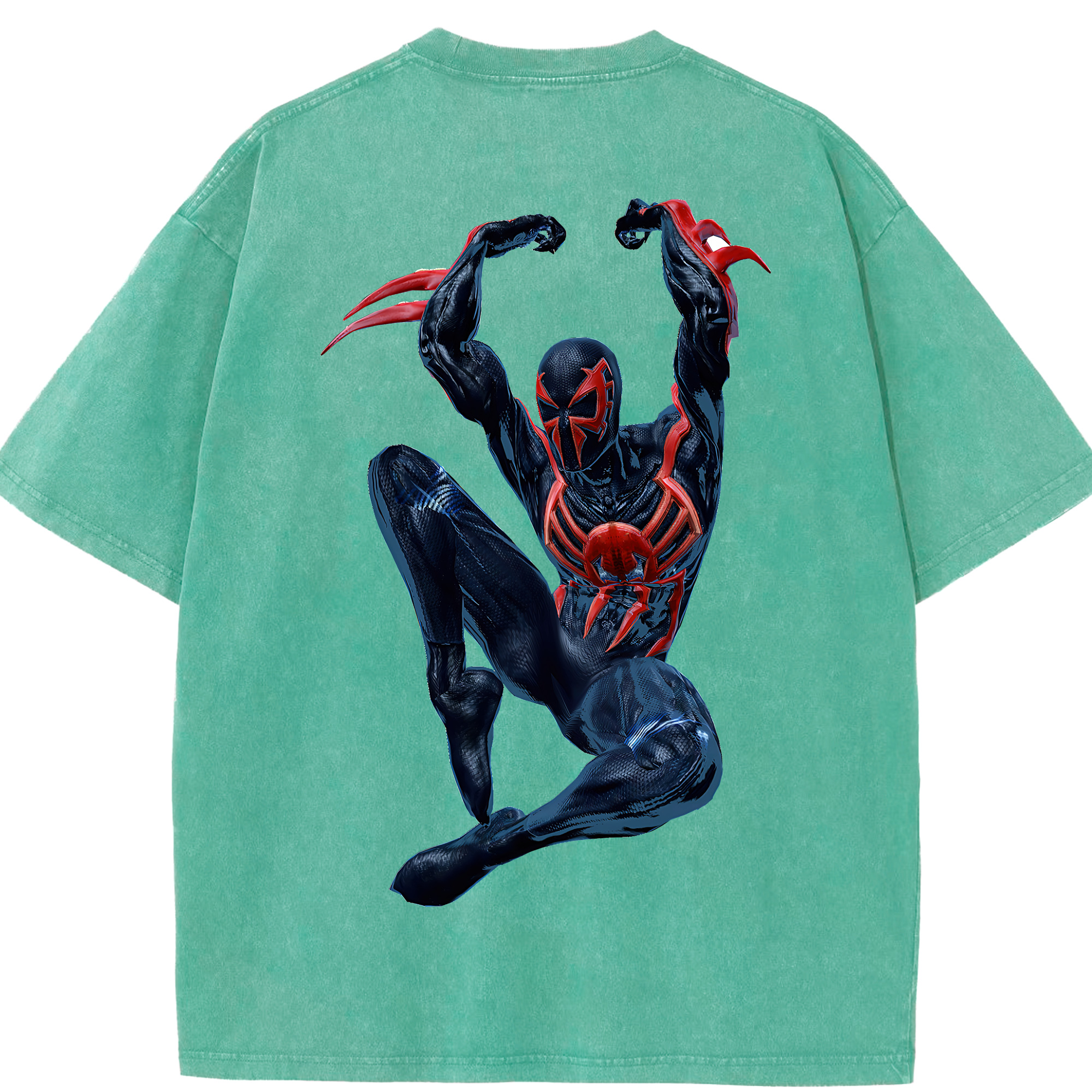 （画像用） Spider Man スパイダーマン 綿100% ヴィンテージ風 半袖Tシャツ（背面プリント）